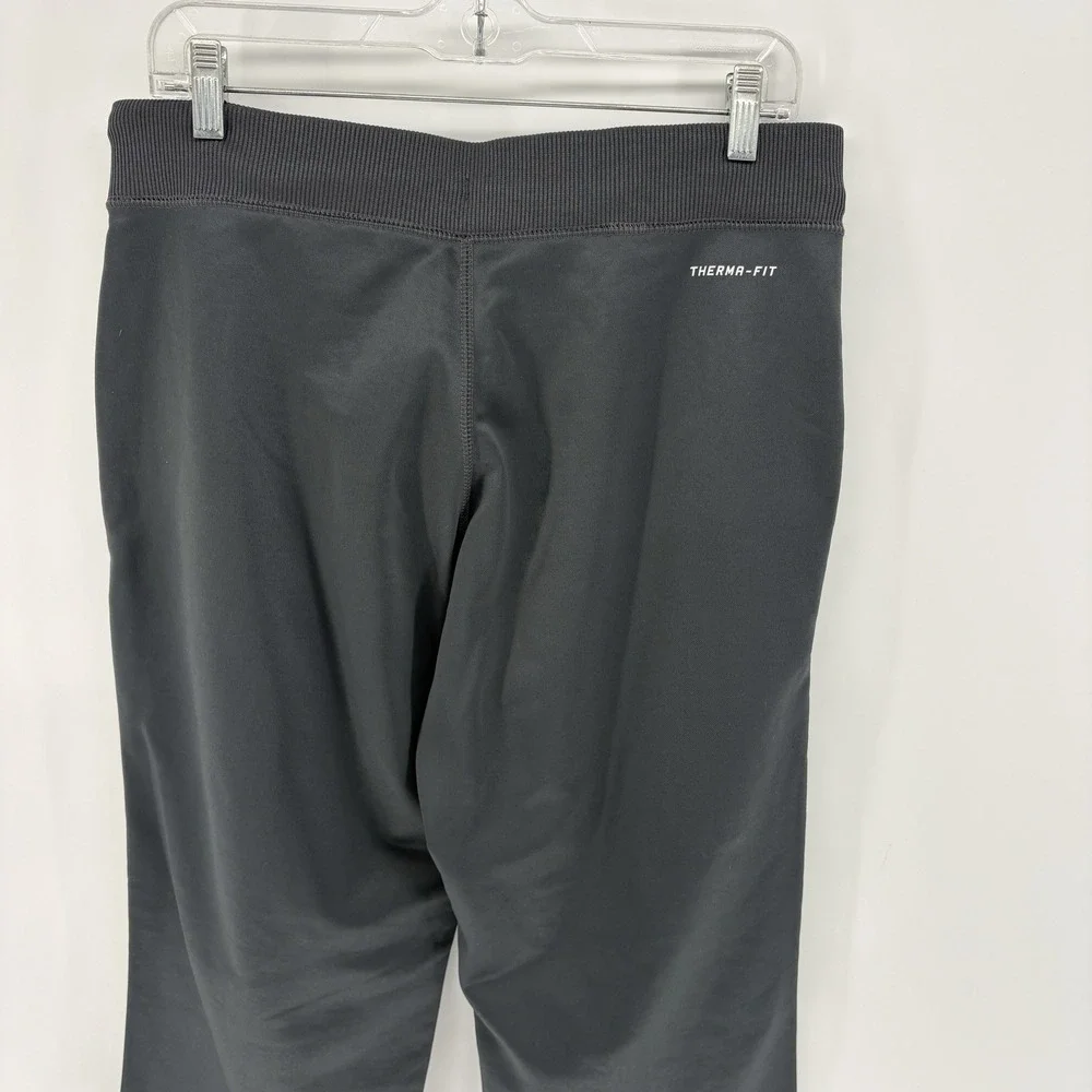 New Nike Therma Fit Gray Straight Leg Ankle Zip‎ Sweatpants Stretch Tech Women S